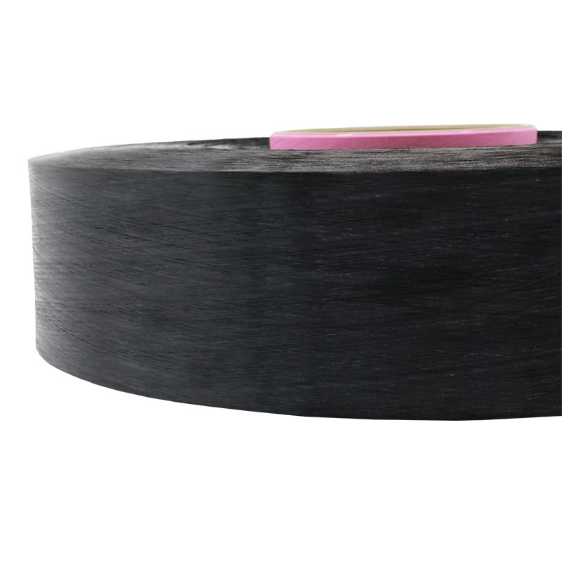 Dope Dyed Black Polyester Yarn for Backpack Fabric Dope Dyed Black Polyester Yarn for Backpack Fabric